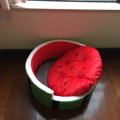 Family Comfort Four Seasons Pet Watermelon Bed Winter Pet House Small Dog Cat House Dog House Fruit House VIP Teddy