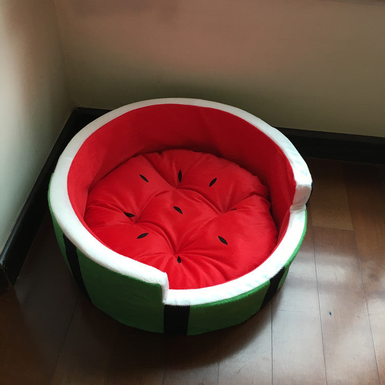 Family Comfort Four Seasons Pet Watermelon Bed Winter Pet House Small Dog Cat House Dog House Fruit House VIP Teddy
