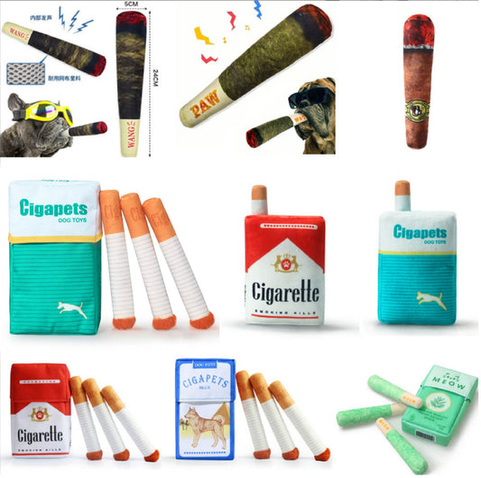 Dog Sounding Toy Green Simulation Cigarette Box Cigarette Plush Pet Toy Cat Mint Cigarette